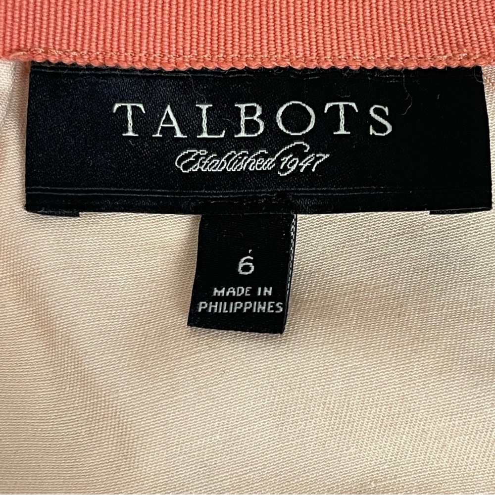 Talbots Crochet Lace Lined Pencil Skirt Daisy Coral Pink Orange Size 6 EUC - Picture 9 of 10